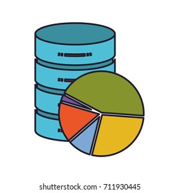 server hosting storage icon colorful and available space circular graphic colorful silhouette with thick contour vector illustration