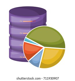 server hosting storage icon colorful and available space circular graphic and shading vector illustration