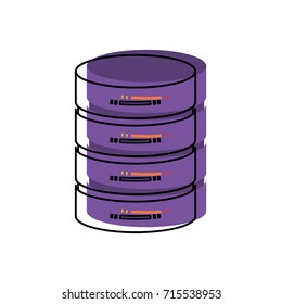 server hosting storage icon in watercolor vector illustration