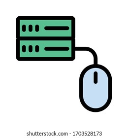 server hosting vector flat color icon 