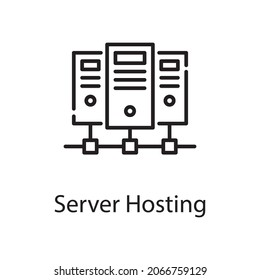Server hosting vector outline Icon Design illustration. Web Analytics Symbol on White background EPS 10 File