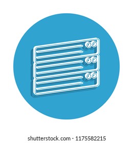 server icon in badge style. One of cyber security collection icon can be used for UI, UX