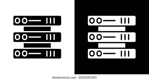 Server icon black silhouette for web, and mobile app
