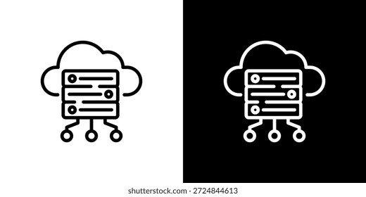 Icono del servidor en blanco y negro