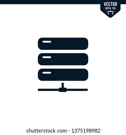 Server icon collection in glyph style, solid color vector