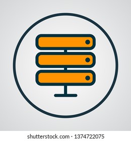 Server icon colored line symbol. Premium quality isolated database element in trendy style.