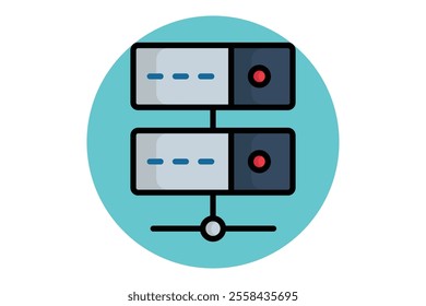 Server icon. colored outline icon style. icon related to IT. network elements vector illustration