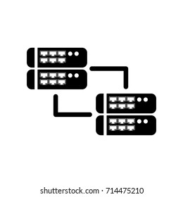 Server icon , connect , black sign design
