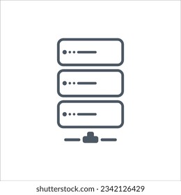 Server icon, data network, mining concept, icon logo flat design apps and web page. Eps 10 Editable.