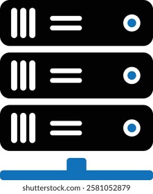 Server Icon, Database Icon, Data Center Icon, Hosting icon, Network Server simple vector illustration