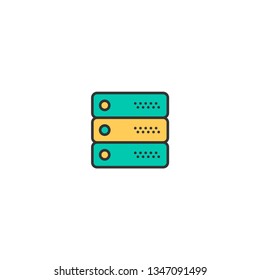 Server icon design. Essential icon vector illustration