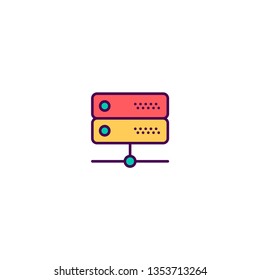 Server icon design. Essential icon vector illustration