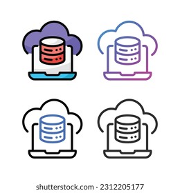 Server icon design in four variation color