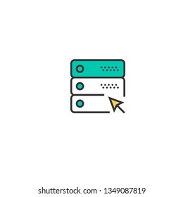 Server icon design. Interaction icon vector illustration