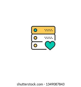 Server icon design. Interaction icon vector illustration