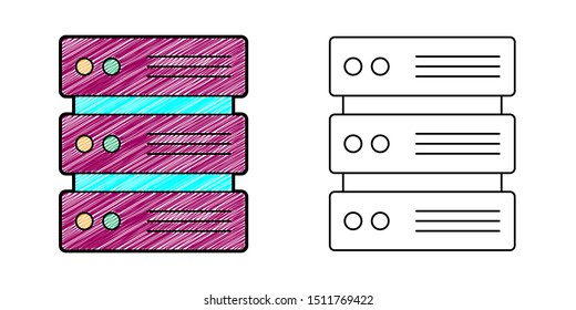 server icon design vector with texture. editable outline for other style