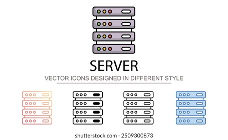 Server icon design with white background stock illustration