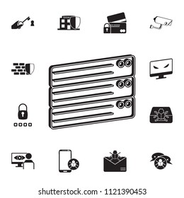 server icon. Detailed set of cyber security icons. Premium quality graphic design sign. One of the collection icons for websites, web design, mobile app on white background