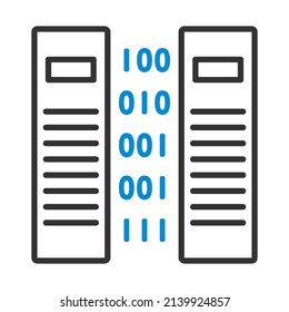 Server Icon. Editable Bold Outline With Color Fill Design. Vector Illustration.