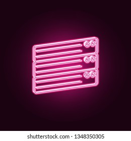 server icon. Elements of cyber security in neon style icons. Simple icon for websites, web design, mobile app, info graphics