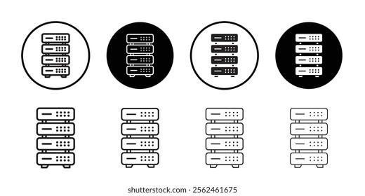 Server icon Flat art in black and white isolated