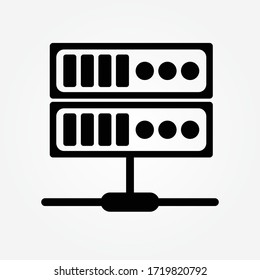 Icono de servidor plano. Símbolo de signo vectorial aislado de ilustración