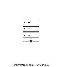 Server Icon Flat. Illustration Isolated Vector Sign Symbol