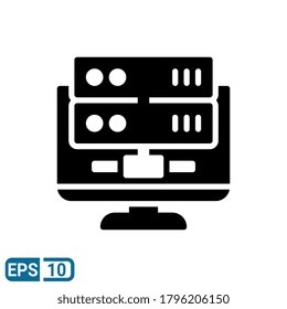 server icon in glyph style. vector illustration for graphic design, website, UI isolated on white background. EPS 10
