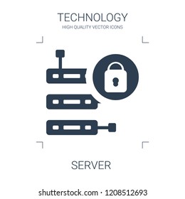server icon. high quality filled server icon on white background. from technology collection flat trendy vector server symbol. use for web and mobile