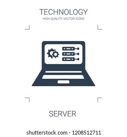 server icon. high quality filled server icon on white background. from technology collection flat trendy vector server symbol. use for web and mobile