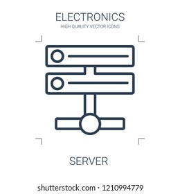 server icon. high quality line server icon on white background. from electronics collection flat trendy vector server symbol. use for web and mobile