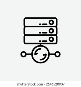  icono de servidor, icono de esquema de seguridad aislado en fondo gris claro, perfecto para sitio web, blog, logo, diseño gráfico, medios sociales, interfaz de usuario, aplicación móvil