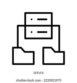 server icon. Line Art Style Design Isolated On White Background