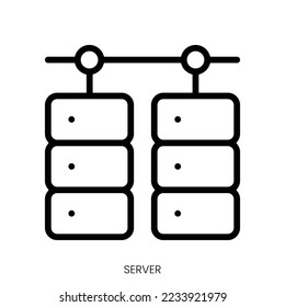 server icon. Line Art Style Design Isolated On White Background