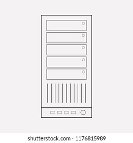 Server icon line element. Vector illustration of server icon line isolated on clean background for your web mobile app logo design.