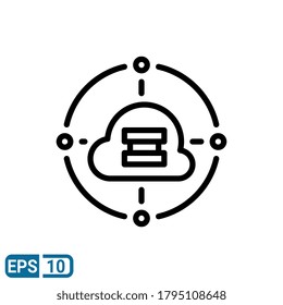server icon in line style isolated on white background. EPS 10