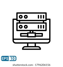 server icon in line style. vector illustration for graphic design, website, UI isolated on white background. EPS 10