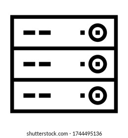 Server - icon line vector - hardware icons