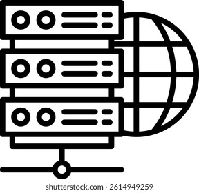 Server Icon Line Vector Illustration