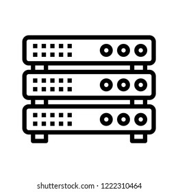 Server icon. Line vector. Isolate on white background. 