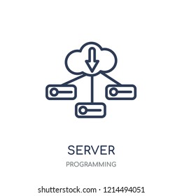 Server icon. Server linear symbol design from Programming collection. Simple outline element vector illustration on white background.