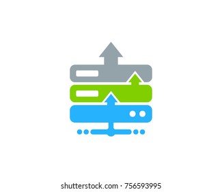 Server Up Icon Logo Design Element