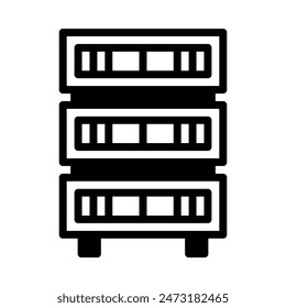 icono de servidor o ilustración de logotipo contorno estilo negro