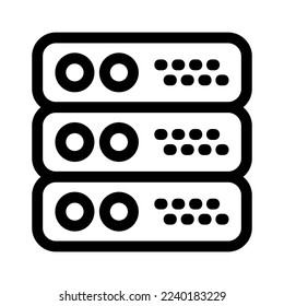 icono de servidor o logotipo símbolo de signo aislado ilustración vectorial - iconos vectoriales de estilo negro de alta calidad
