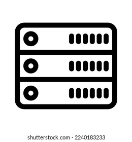 icono de servidor o logotipo símbolo de signo aislado ilustración vectorial - iconos vectoriales de estilo negro de alta calidad
