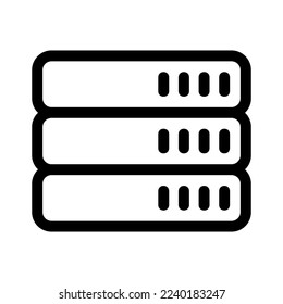 icono de servidor o logotipo símbolo de signo aislado ilustración vectorial - iconos vectoriales de estilo negro de alta calidad
