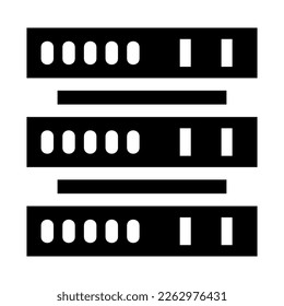 icono de servidor o logotipo símbolo de signo aislado ilustración vectorial - iconos vectoriales de estilo negro de alta calidad