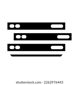 icono de servidor o logotipo símbolo de signo aislado ilustración vectorial - iconos vectoriales de estilo negro de alta calidad