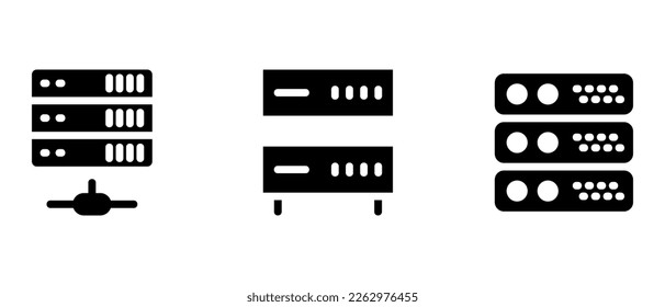 icono de servidor o logotipo símbolo de signo aislado ilustración vectorial - iconos vectoriales de estilo negro de alta calidad