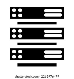 icono de servidor o logotipo símbolo de signo aislado ilustración vectorial - iconos vectoriales de estilo negro de alta calidad